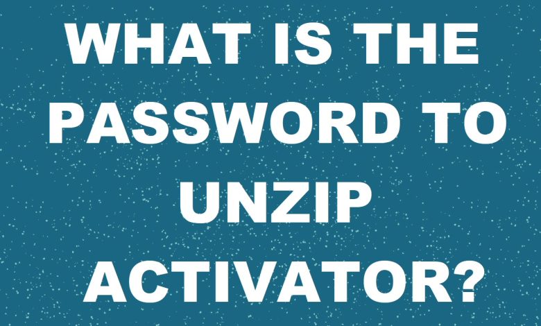 What is the password to unzip activator?