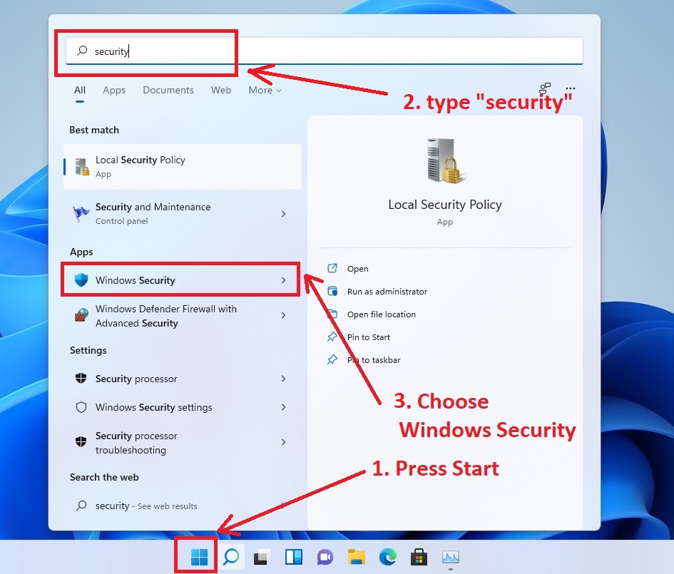 How to disable Windows Security on Windows 11?